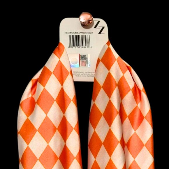 ZooZatz NCAA Collegiate Tennessee Volunteers Orange/Wht Silky Scarf/Tie/Bandana - Picture 4 of 4